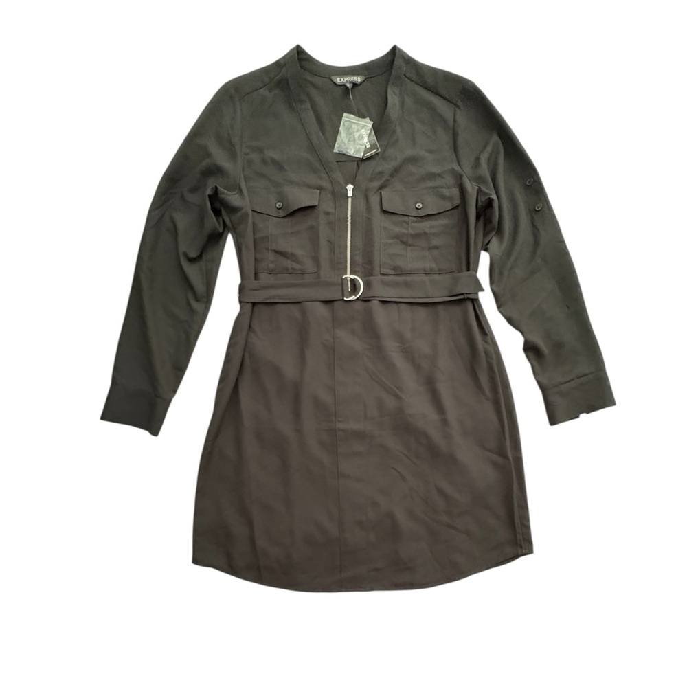 NWT Black‎ Dress Long Sleeve Lightweight Women M Office Workwear Utility Casual - Picture 4 of 10